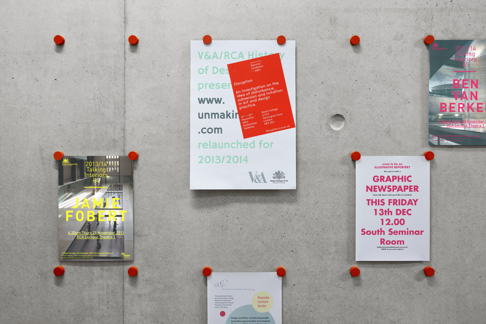 Royal College of Art notice board