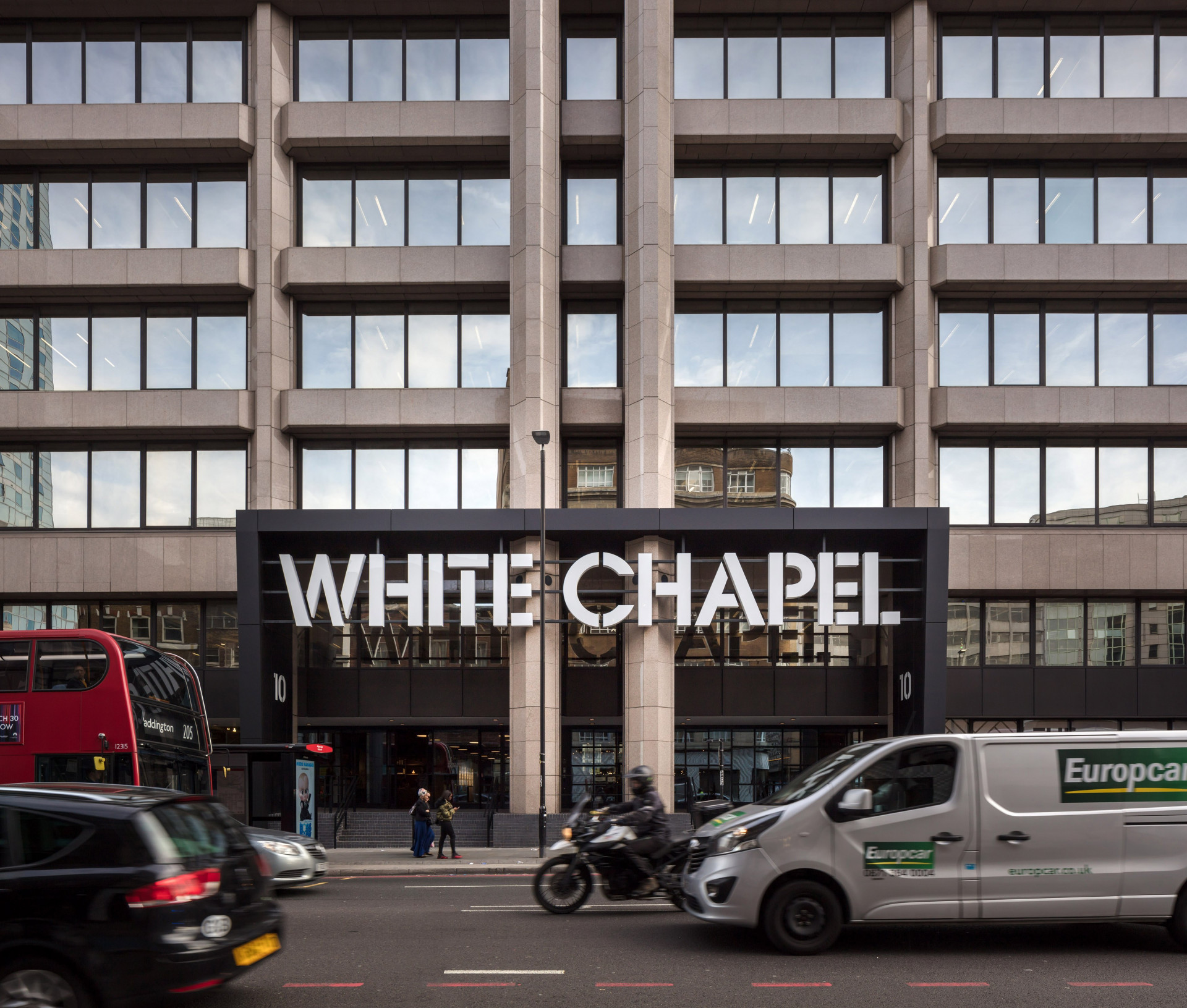 The White Chapel Building signage